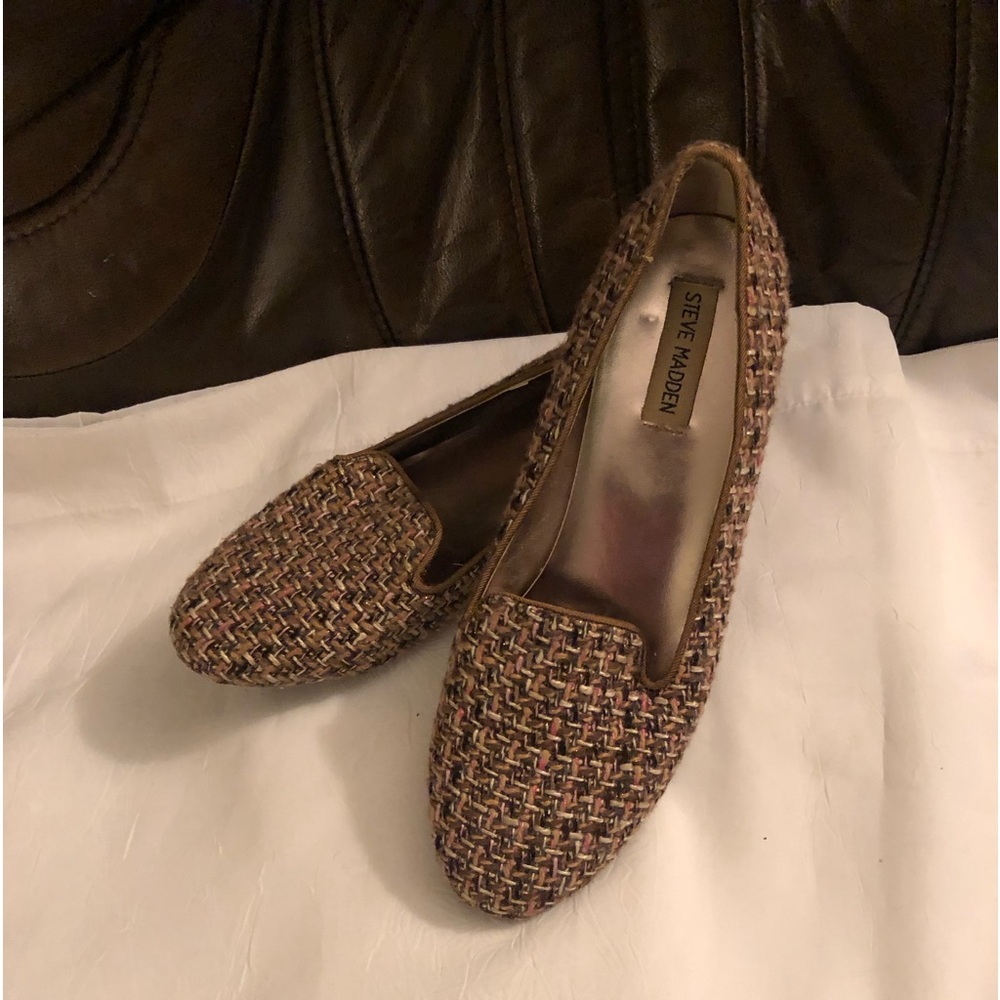Steve Madden Multicolored Tweed Flats, Size 9m - image 1